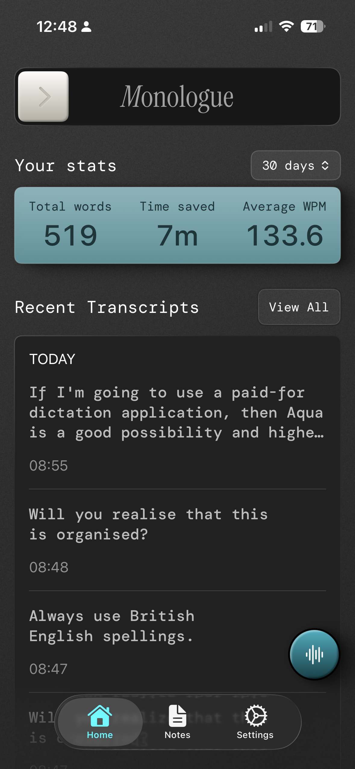 Monologue on iOS