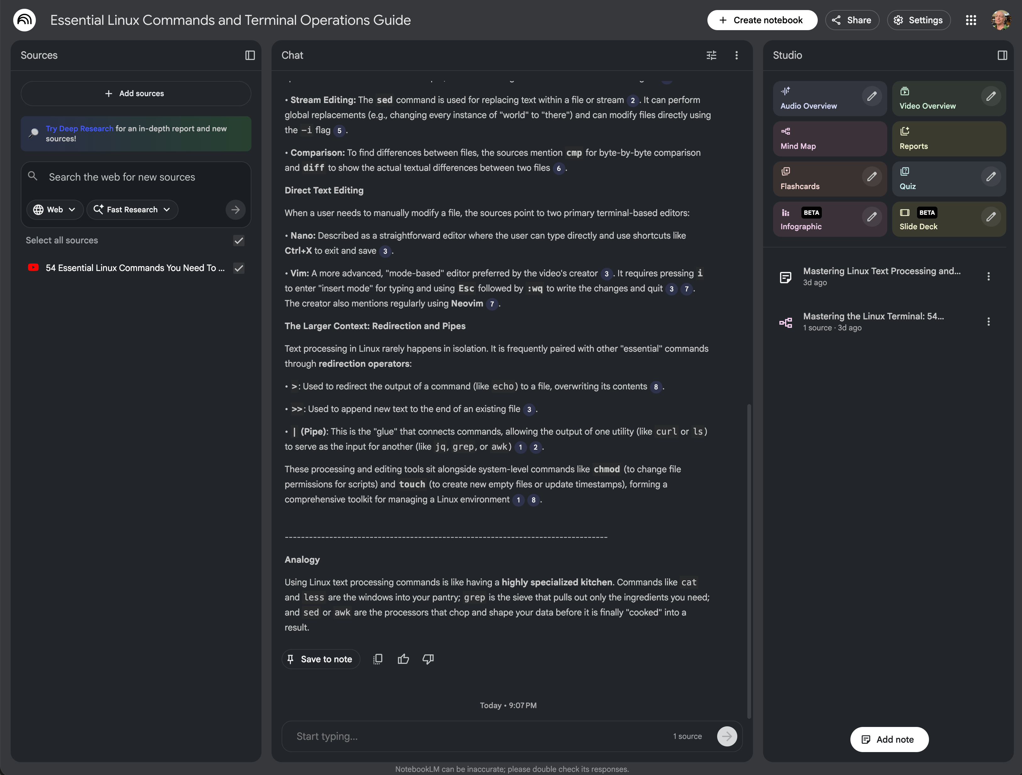 Notebook LM Screenshot