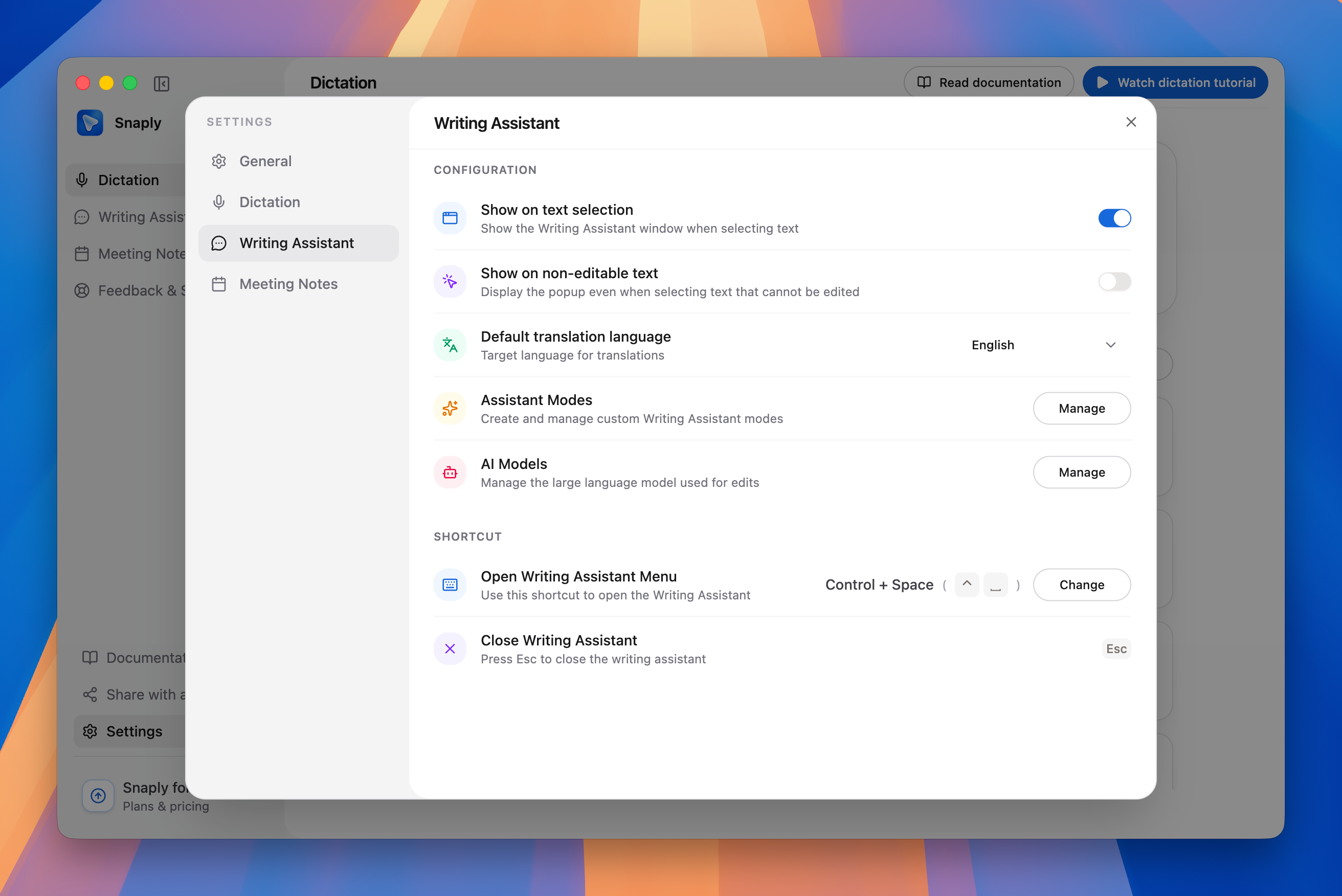 Snaply Writing Assistant