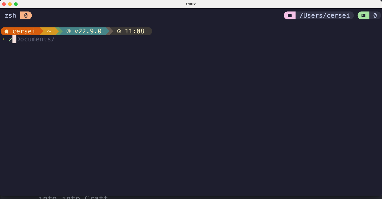 Tmux running in Kitty terminal