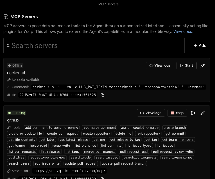 MCP Servers in Warp
